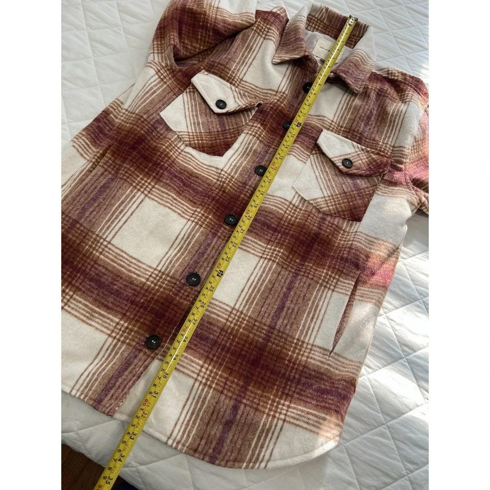 Thread & Supply Plaid Shacket Jacket Womens L Cozy Core Fall Layering Lumberjack
